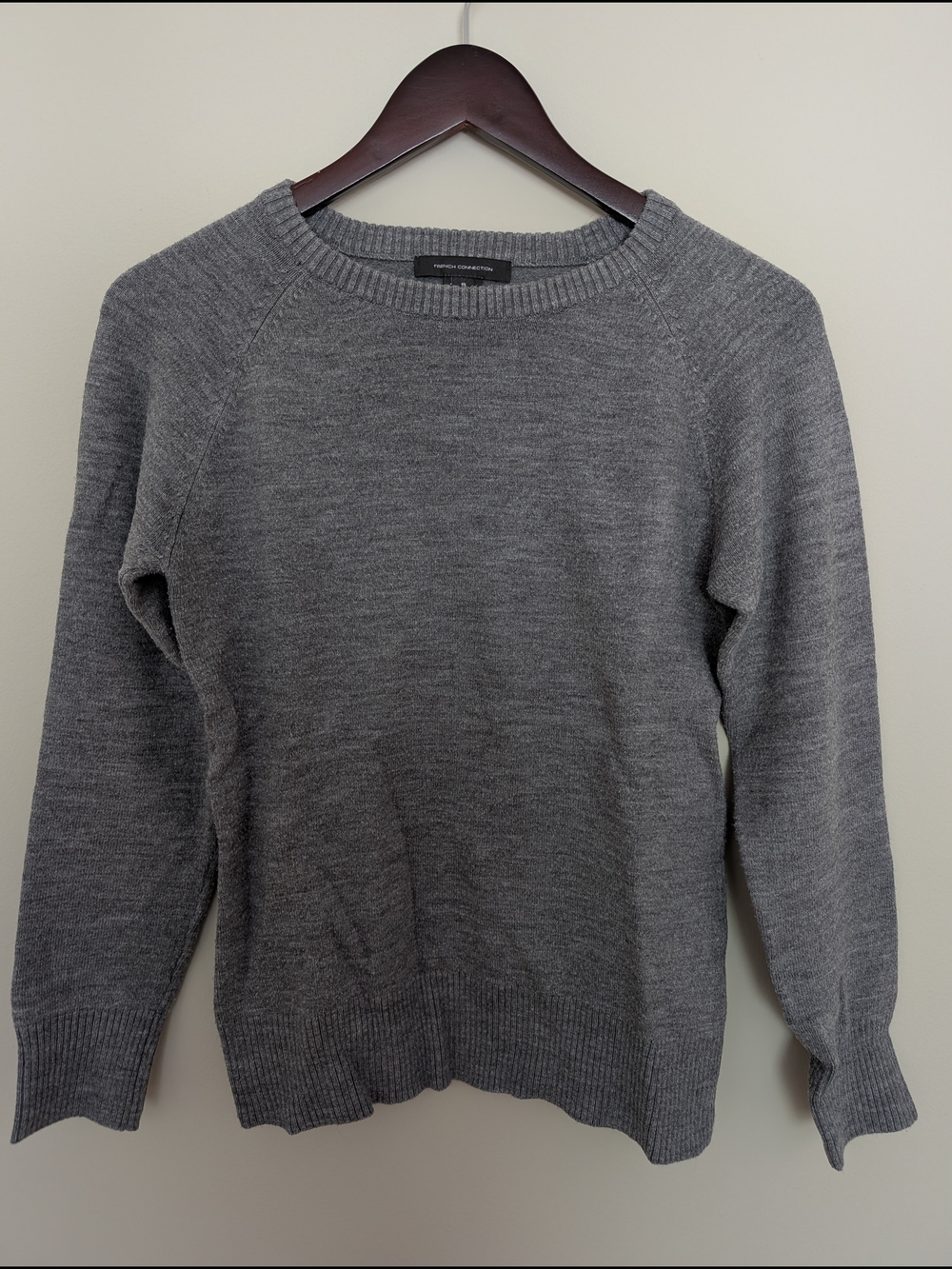 French Connection Women's Gray Crew Neck Sweater